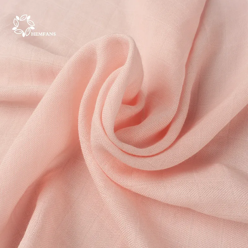 blanket fabrics Fashion soft natural eco friendly bamboo plain baby muslin swaddle fabric for baby blanket