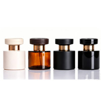Bouteille en verre rechargeable ambrée noire de 120 ml pour diffuseur à bâtonnets avec bouchon, pour aromathérapie, parfum et huiles essentielles