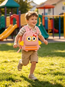 Linda Mochila 3D de Conejito Rosa para Niñas, Mochila Escolar Ligera para Niños Pequeños, Multifuncional, de Hombro y de Mano para Viajes - Product Image 1