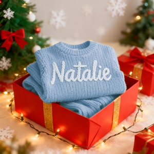Suéter de Punto Personalizado para Bebé, Suéteres Cálidos de Invierno de Manga Larga y Cuello Redondo, Tejido a Mano, <span class=keywords><strong>Regalo</strong></span> de Cumpleaños o Navidad - Product Image 2