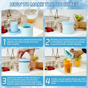 Moules à glaçons en silicone, capacité de 60 glaçons, plateaux en treillis pour décompression, machine à glaçons 3D, type presse - Product Image 4