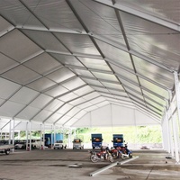 Tentes de réception COSCO en aluminium pour l'extérieur, avec toit polygone, parois et portes en verre transparent, idéales pour les mariages et événements