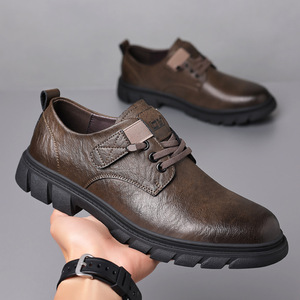 Bottes Chukka rétro pour hommes, talon bas, semelle en caoutchouc antidérapante, chaussures décontractées marron, fabrication à Wenzhou - Product Image 1