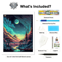 Nouvelle conception de peinture au diamant DIY personnalisée 5D, magnifique paysage de lune et d'arbres, art mural, broderie au diamant AB