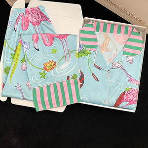 <span class=keywords><strong>Netflix</strong></span> Venta caliente Pijamas de mujer Modelos de primavera y verano Manga larga Senior Sense Flamingo Printing Home Set - Product Image 3