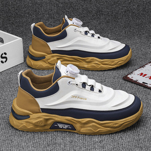 Chaussures pour hommes M0206 – Nouvelle collection automne : Baskets tendance à bouton rotatif, style « Daddy Shoes », antidérapantes et rehaussantes, polyvalentes pour le sport - Product Image 1