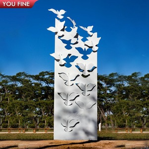 ประติมากรรมนกสแตนเลสสตีลทันสมัย YOUFINE รูปปั้นนกพิราบโลหะศิลปะนามธรรมสำหรับพื้นที่สาธารณะ - Product Image 4