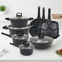 Ensemble de casseroles et poêles antiadhésives SANLANG pour cuisinière à induction, cuisine, blanc