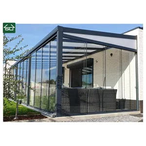 Villa Outdoor Glas Veranda ganzjährig Wintergarten Zusatz Extended Glass Aluminium Garten Wintergarten