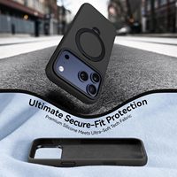 Coque en silicone liquide pour 17 Pro, qualité alimentaire, étanche, magnétique, protection complète de l'appareil photo, antichoc intégral, personnalisable