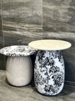 Ensemble chaise et table ronde en tissu multifonctionnel moderne Décoration artistique de la maison pour le salon ou l'appartement
