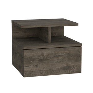 Adele <b>Floating</b> Nightstand With Drawer And Open <b>Shelves</b> For Bedroom Storage - Product Image 5