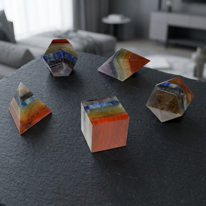 Cristales de Ágata Natural para Exportación, Formas Geométricas Mixtas, Pulidos, para Joyería, Piedras Curativas, Chakra, Set de Geometría Cristalina - Product Image 3