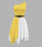 Robe de danse sans manches Ecowalson, color block, avec feuille d'or, pour femmes, costume de culte et de louange