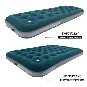 Colchón de aire de un solo tamaño personalizado para exteriores, la mejor venta, cama de aire flocada, cama de aire inflable con bomba de pie incorporada - Product Image 4