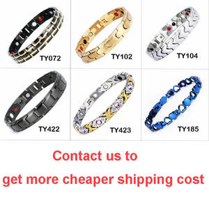 महिलाओं के बोहेमियन स्टेनलेस स्टील सगाई ब्रेसलेट गुलाबी क्रिस्टल गैरेमेनियम जैव चुंबकीय स्वास्थ्य लाभ शादी उपहार - Product Image 2