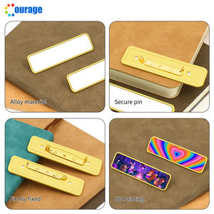 Nieuwe 2*7Cm Gouden Pin Naam Badge Blanks Sublimatie Naam Tags Met Aluminium Vel Voor Aangepaste Afdrukken - Product Image 5