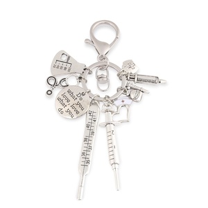 Nouveau porte-clés médical, porte-clés médical, thermomètre en verre gradué, aiguille, tube, porte-clés, cadeau pour médecins et infirmières, bijoux - Product Image 3