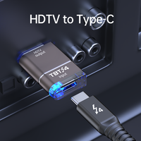 Adaptateur HDTV TBT Type-C 4K Ultra HD, convertisseur audio-vidéo en alliage d'aluminium pour ordinateur portable, téléphone portable, PC, moniteur TV, vidéo