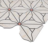 Best-seller Mosaïque jet d'eau à motif de fleurs blanches Tuile de mosaïque en aluminium pelable et collée de 4mm pour hôtel