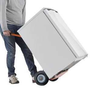 Carrello Utilitario in Acciaio 55x35x113 Cm Giallo Capacità 200 Kg Trasporto Manuale Merci - Product Image 5