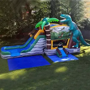 T-Rex Dinosaurier Jumping Castle aufblasbare Türsteher Dino Bouncing Castle Werbung mit Rutsche