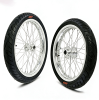 Kit de Ruedas Supermoto MINA Cromadas Plateadas para Surron Light Bee de 17 Pulgadas, Neumáticos de Acero Inoxidable 90/80-17, Accesorios para Bicicleta Eléctrica