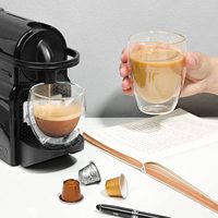 Tasse à café en verre borosilicate transparent haute résistance à la chaleur, tasse à espresso à double paroi en verre