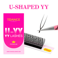 TDANCE Vente en gros Extensions de cils en forme de U, Cils parallèles préfabriqués en forme de U, Marque privée, 0.07, Plateaux d'extensions de cils YY W en forme de U