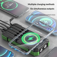 Batterie externe avec câble intégré, 26800mAh, charge rapide, charge sans fil, chargeur mobile, chargeur solaire, énergie solaire