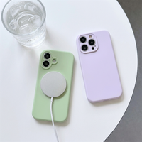 Casing Silikon Cair Magnetik Warna Solid Pelindung Kamera, Cocok untuk Casing Ponsel iPhone 18ProMax 17 Air 16 15 Plus
