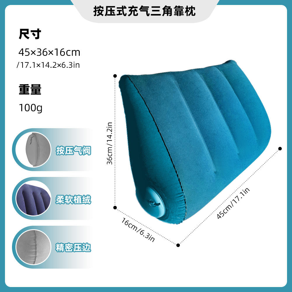 Almohada triangular en azul pavo real