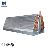Échangeur de chaleur en forme de V avec serpentin en cuivre et ailettes en aluminium pour climatiseur HVAC, pompe à chaleur, réfrigération CE UL ISO