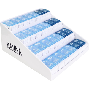 Pastillero Semanal de 4 Compartimentos para el Hogar, Pastilleros Semanales Grandes, Organizador de Pastillas KMINA K40059 - Product Image 1
