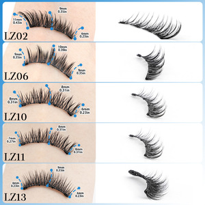 Juego de pestañas postizas transfronterizas con rizador de pestañas magnético Simulación natural Pestañas de zorro de pelo sintético Sin pegamento - Product Image 1