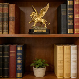 Scultura in Resina di Leone Alato Dorato Incisa su Misura, Statua Maestosa di Guardiano Reale con Leone Artigianale e Criniera Realistica - Product Image 5