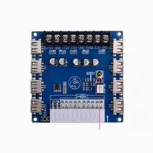 24 Pins ATX Power Supply Breakout Board Module Adapter Power Connector Support 3.3V/5V/12V 1.8V-10.8V