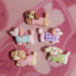 DIY Cream Glue Dachshund Resin Accessories Kawaii Jewelries Charms Cartoon Crafts Christmas Decoration