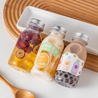 Bouteille de thé au lait en plastique PP de qualité alimentaire résistante aux hautes températures, 250 ml, bouteille de boisson à parois droites, origine Zhejiang