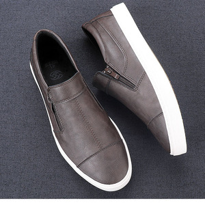 Fashion 2023 Men's Pu Leather <strong>Sneakers</strong> Slip on Loafers Shoes Man Flat Shoes <strong>Zip</strong> Casual Walking <strong>Sneaker</strong> Loafer - Product Image 2