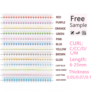 Extensions de <span class=keywords><strong>cils</strong></span> pré-faits colorés 0,05-0,07 mm, <span class=keywords><strong>base</strong></span> pointue, pour fabrication de <span class=keywords><strong>cils</strong></span> en éventail, plateaux de <span class=keywords><strong>cils</strong></span> naturels en gros - Product Image 2