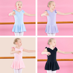 Body per balletto a maniche corte per ragazze per danza, ginnastica e balletto (bambino/bambina/ragazza grande) - Product Image 2