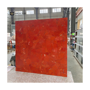 <span class=keywords><strong>Venta</strong></span> al por mayor de baldosas de mármol rojo pulido natural rubí jaspe cuarzo piedra - Product Image 4