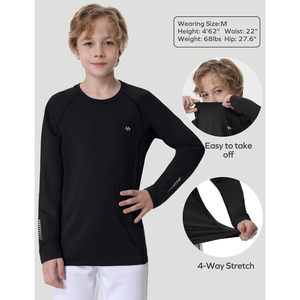 FOXA Youth Boys Compression Thermal Long Sleeve <b>Base</b> <b>Layer</b> Warm Quick Dry Fleece Undershirt for Football Soccer Baseball - Product Image 3