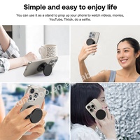Support de téléphone adhésif rond léger et portable avec logo personnalisé, idéal pour la vente au détail, la vente en gros et les cadeaux promotionnels