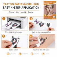 Papier pour tatouage temporaire blanc imprimable A4, vierge pour imprimante jet d'encre et laser, autocollant de tatouage factice, papier de transfert pour le visage et le corps