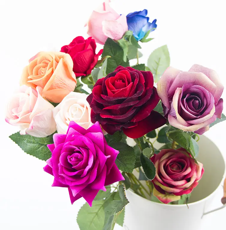 Roses décoratives artificielles, grande taille, fleurs séchées