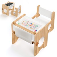 Table d'activités multifonctionnelle en bois Table et chaise Montessori pour tout-petits Tableau noir Table à dessin pour enfants