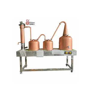 100L Show Purpose Portable Mobile Double Retord Cuivre Pot Still Rum Still Distillery On Wheel