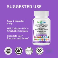 Cápsulas de Complejo de Cardo Mariano, NAC, TUDCA, Alcachofa, Remolacha y Diente de León de Marca Privada OEM, Suplemento Herbal para la Salud del Hígado, Vegano para Adultos